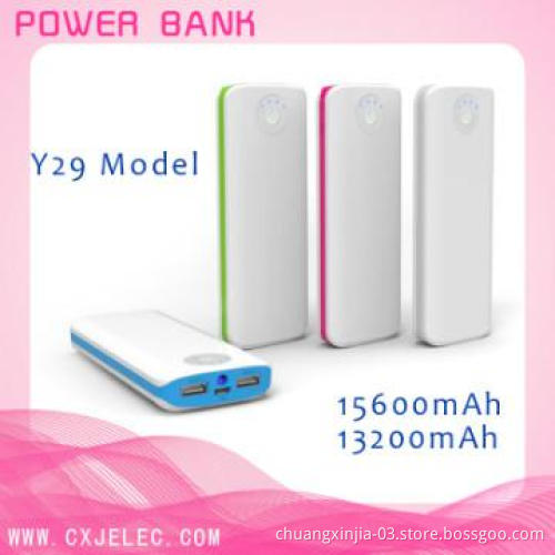 High capacity power bank with dual usb output for phones13200/15600mAh